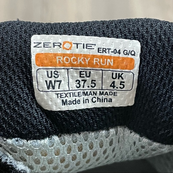 MENS ZEROTIE ROCKY RUN CHARCOAL BLACK SNEAKERS SHOES SIZE W7 - Picture 8 of 10